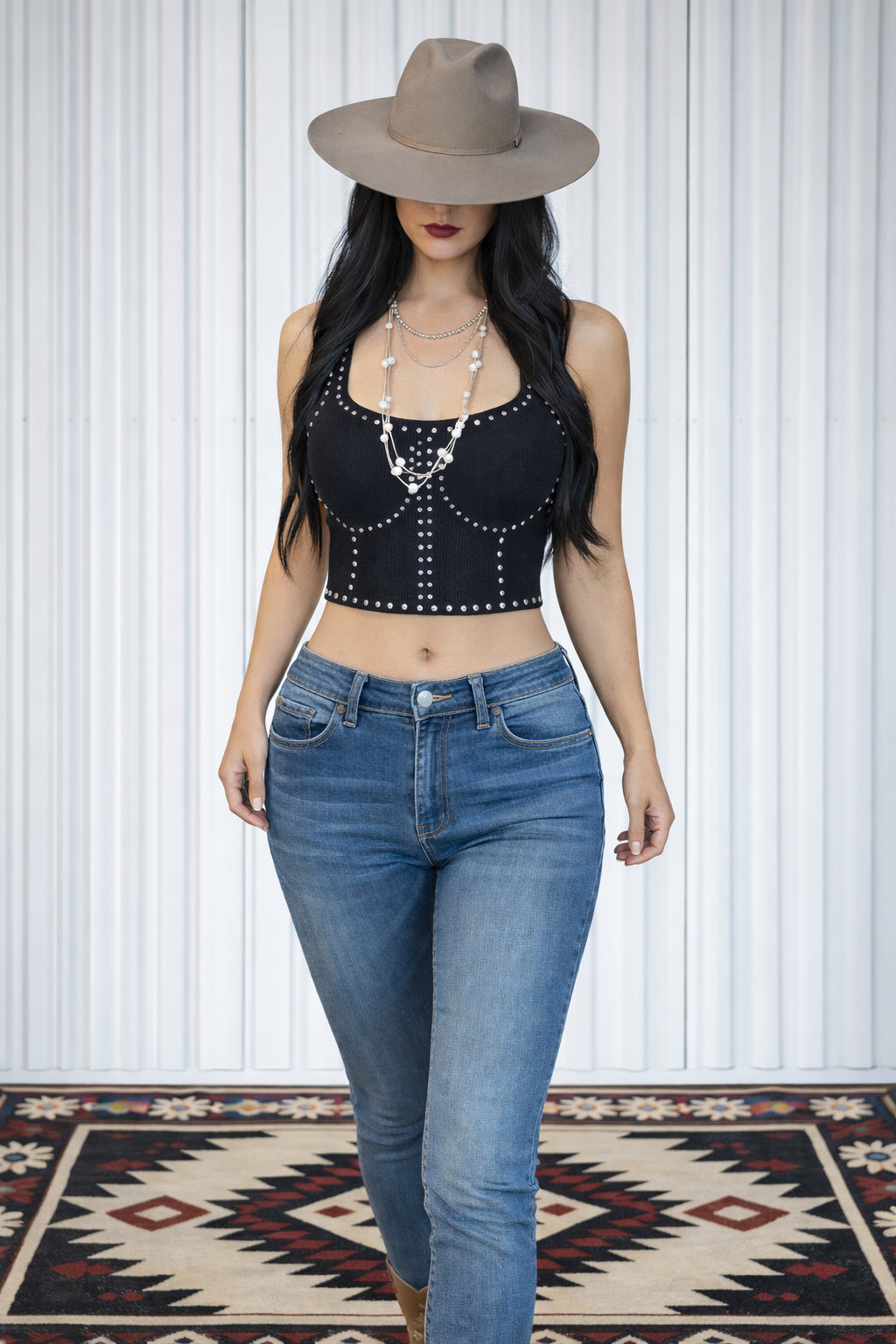 Double Take Black Stone Sweater Tank image 0