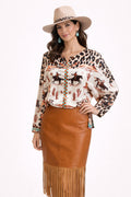 Spicy Martini Faux Croc Fringe Skirt image 0