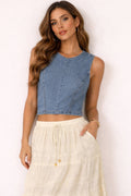 Tipsy Hurricane Open Back Denim Top  image 0