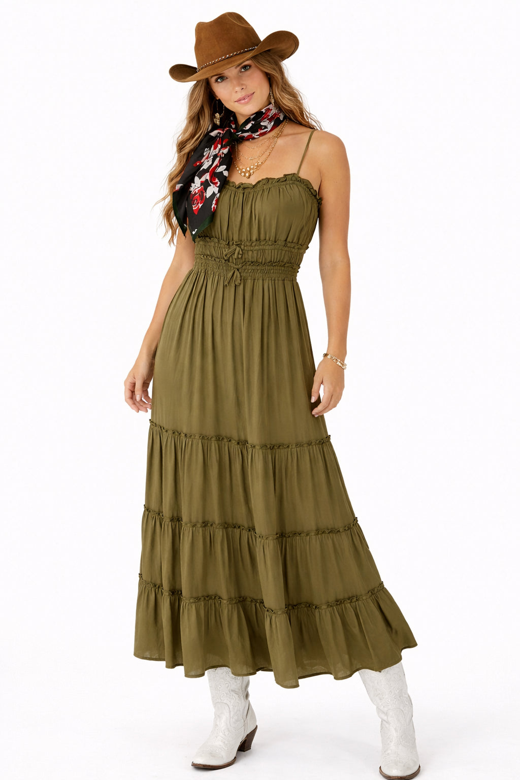 Olive Blooming Tree Dress image 0