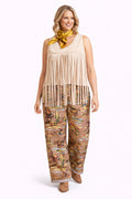 Almost Famous Ivory Fringe Top image 0
