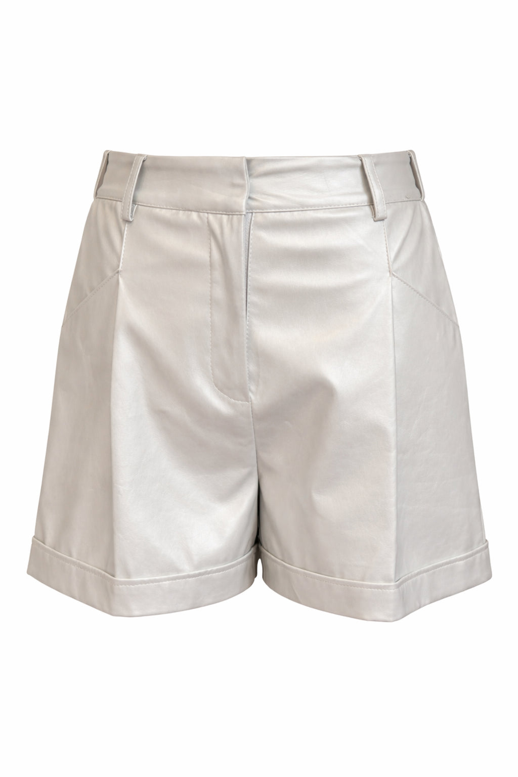 Most Expensive Faux Leather Silver Shorts image 0