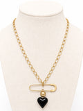 Gold With Black Heart Necklace  image 0