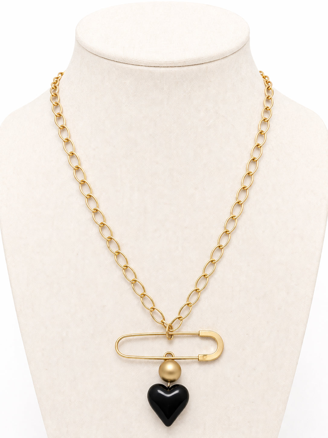 Gold With Black Heart Necklace  image 0