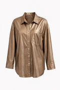 24 Karats Faux Leather Gold Jacket  image 0