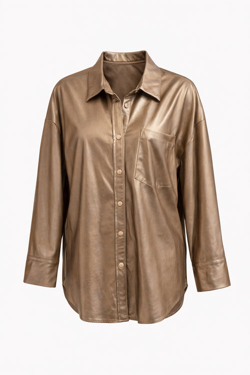 24 Karats Faux Leather Gold Jacket  image 0