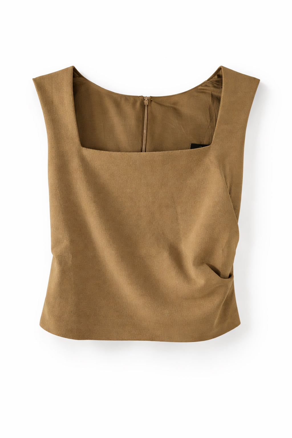 Hot 2 Touch Khaki Square Neck Top  image 1