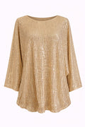 Curvy Gold Sequin Top image 0