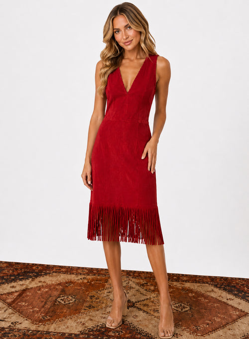 Be Jealous Red Suede Dress  image 0