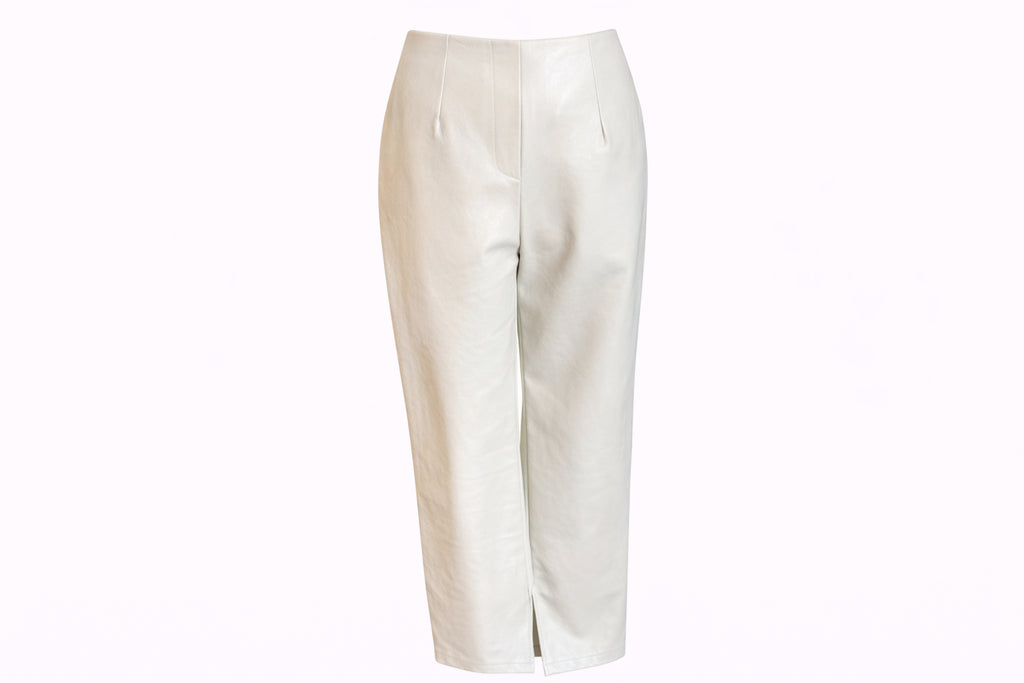 Winter Chills Faux Leather Off White Pant image 1