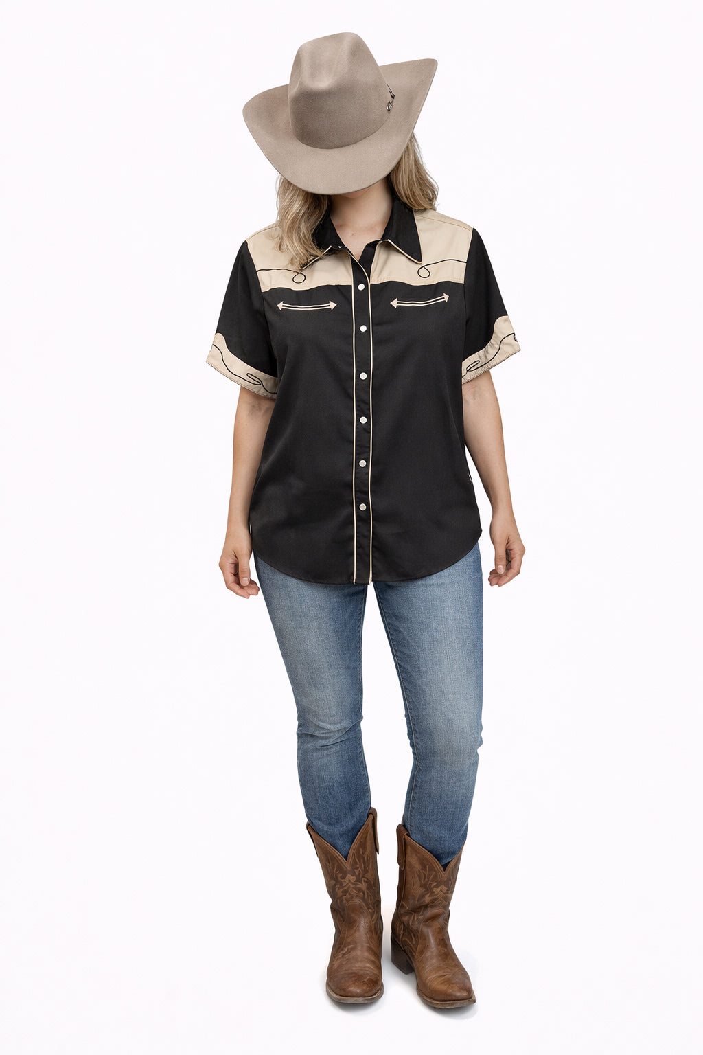 The Pearl Snap Black Top image 0
