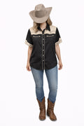 The Pearl Snap Black Top image 0