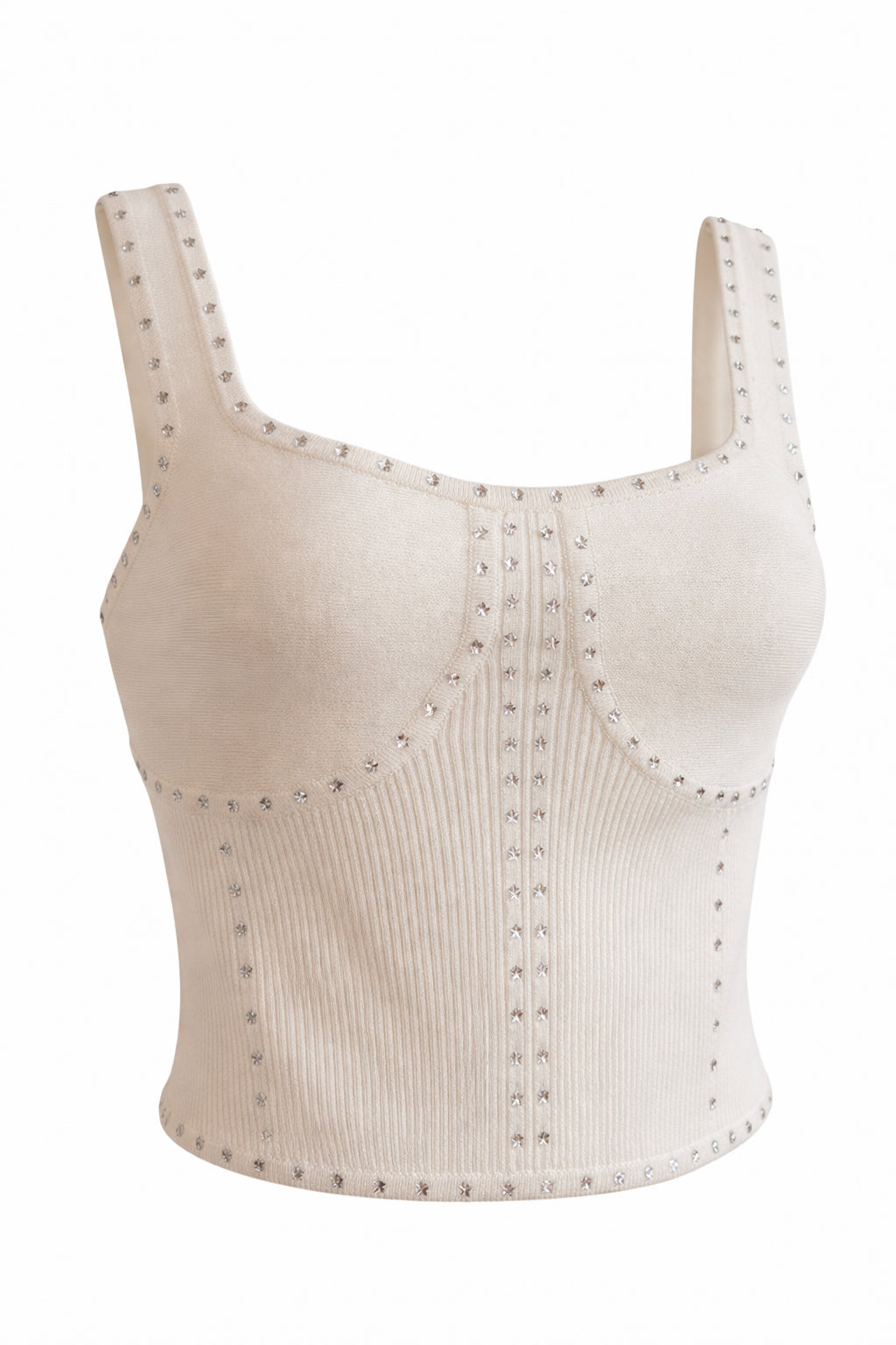 Double Take White Rhinestone Sweater Tank image 1