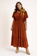 Take Me Dancing Cognac Dress image 0