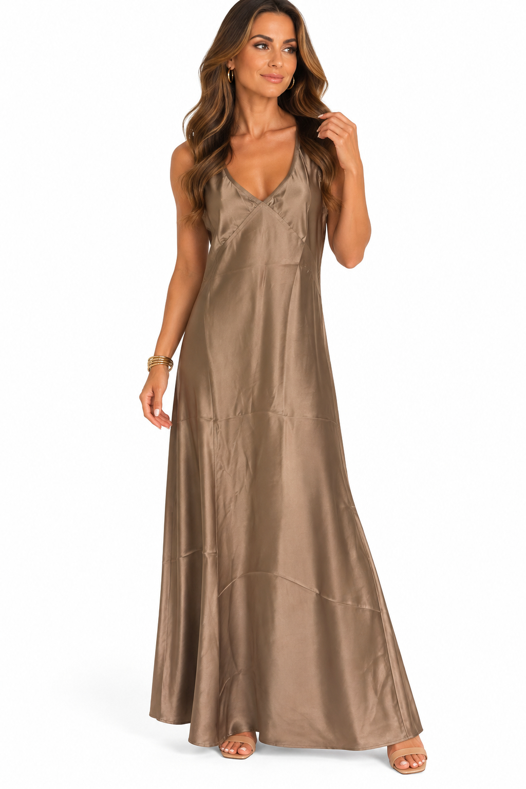 The Arrival Khaki Slip Dress