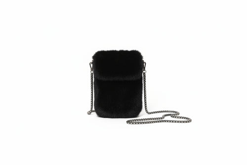 Black Mink Cross Body Phone Case Bag