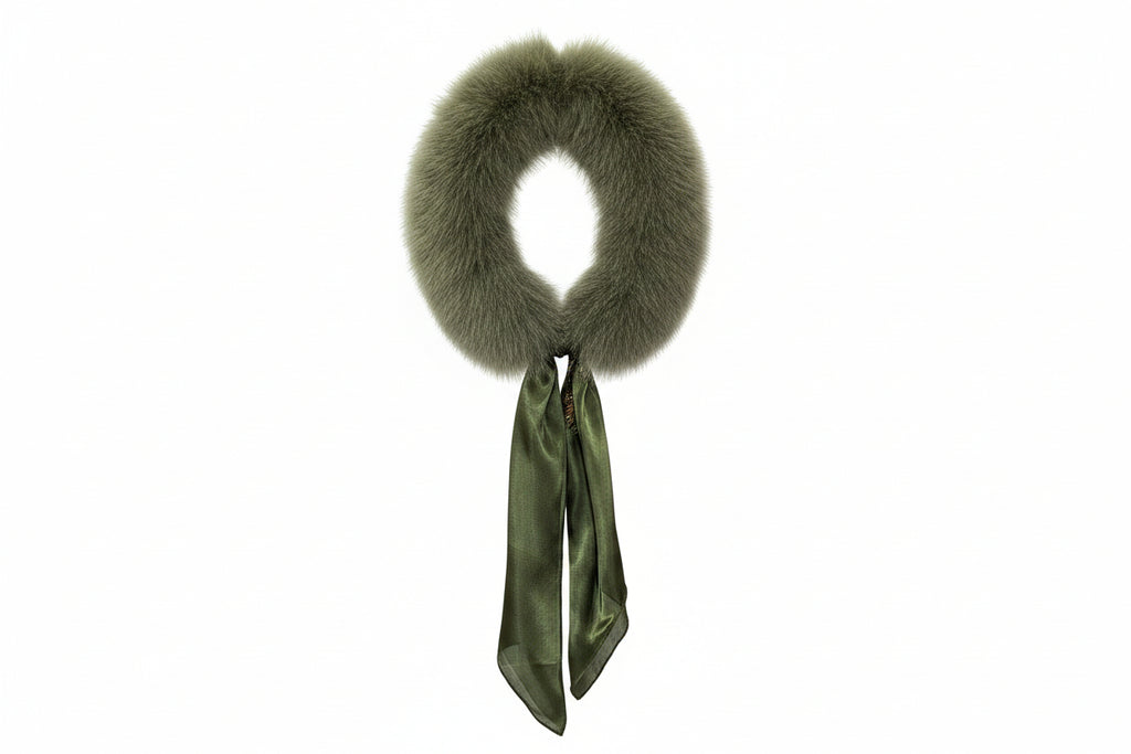 Fox Collar with Silk Scarf