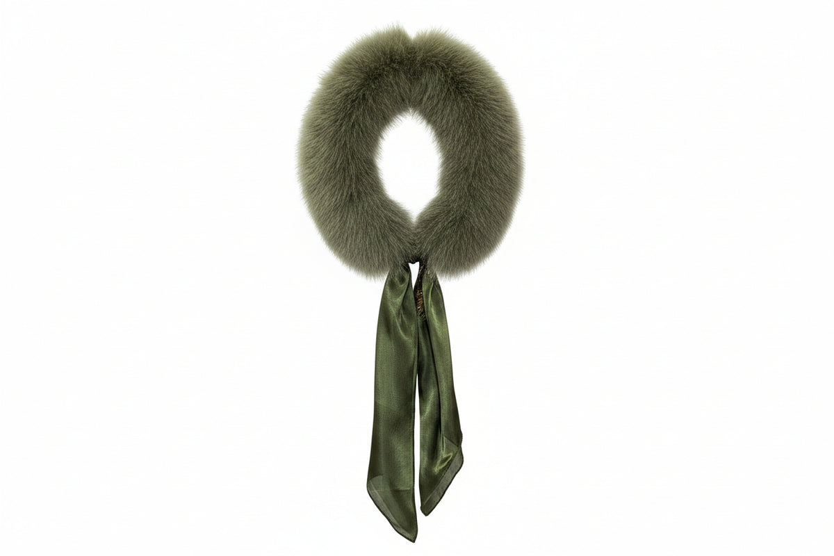 Fox Collar with Silk Scarf