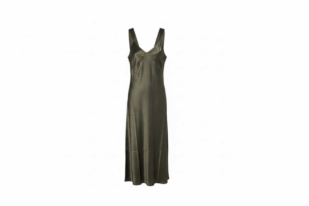 The Departure Olive Slip Dress