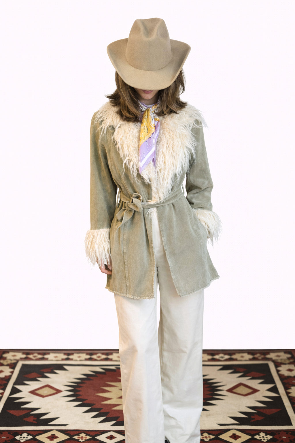 Winter Chills Faux Leather Off White Pant image 0