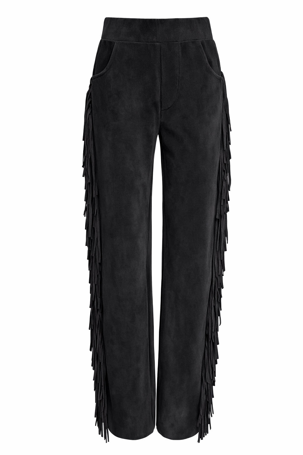 Giddy Up Black Suede Pants Fringe  image 1