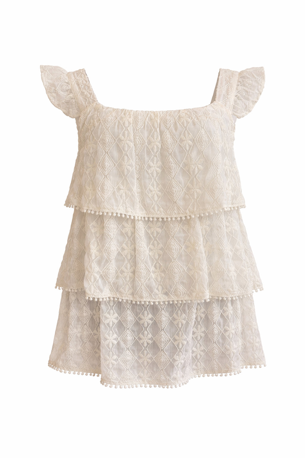 Stacked Ruffles Ivory Top image 1