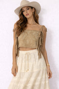 Moonshine Run Tan Crop Top image 0