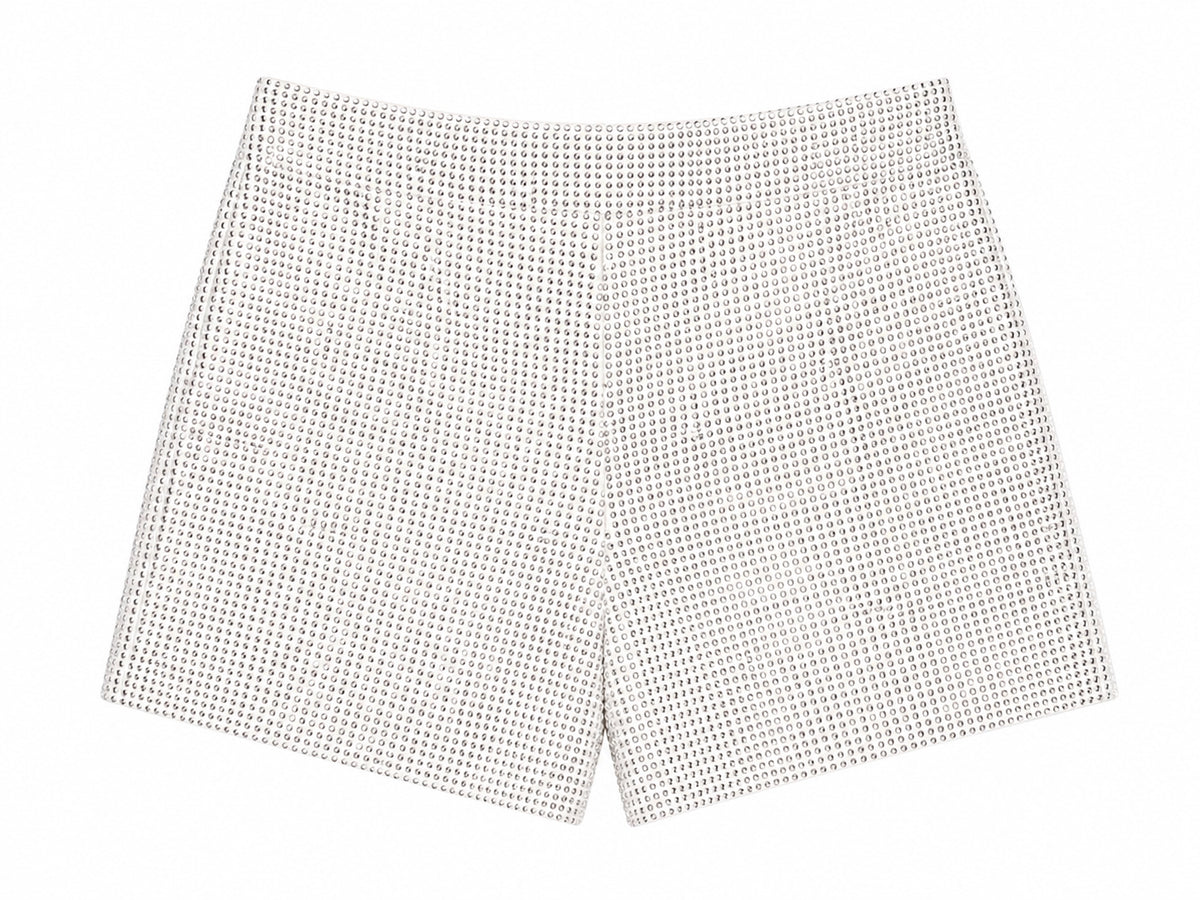 Burning Diamonds White Bling Shorts  image 1