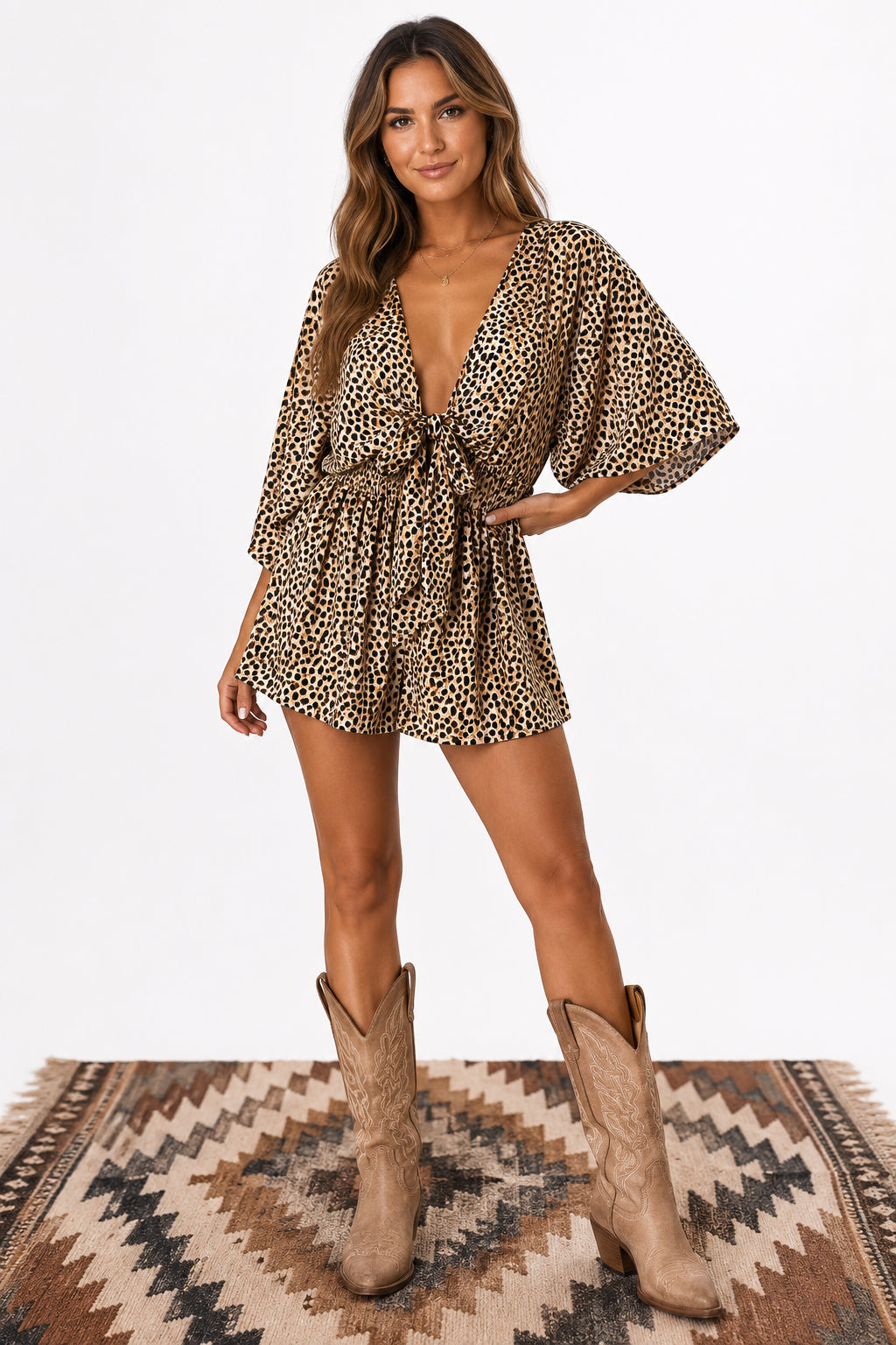Spotted Open Front Romper  image 0