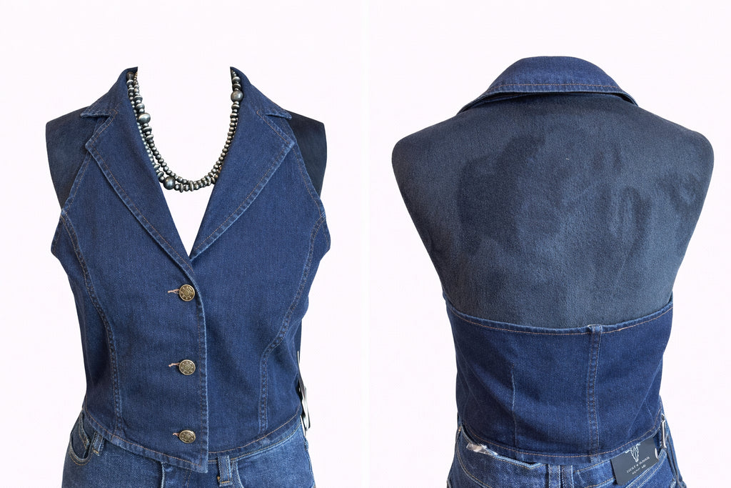 Stumble INN Denim Halter Vest image 1