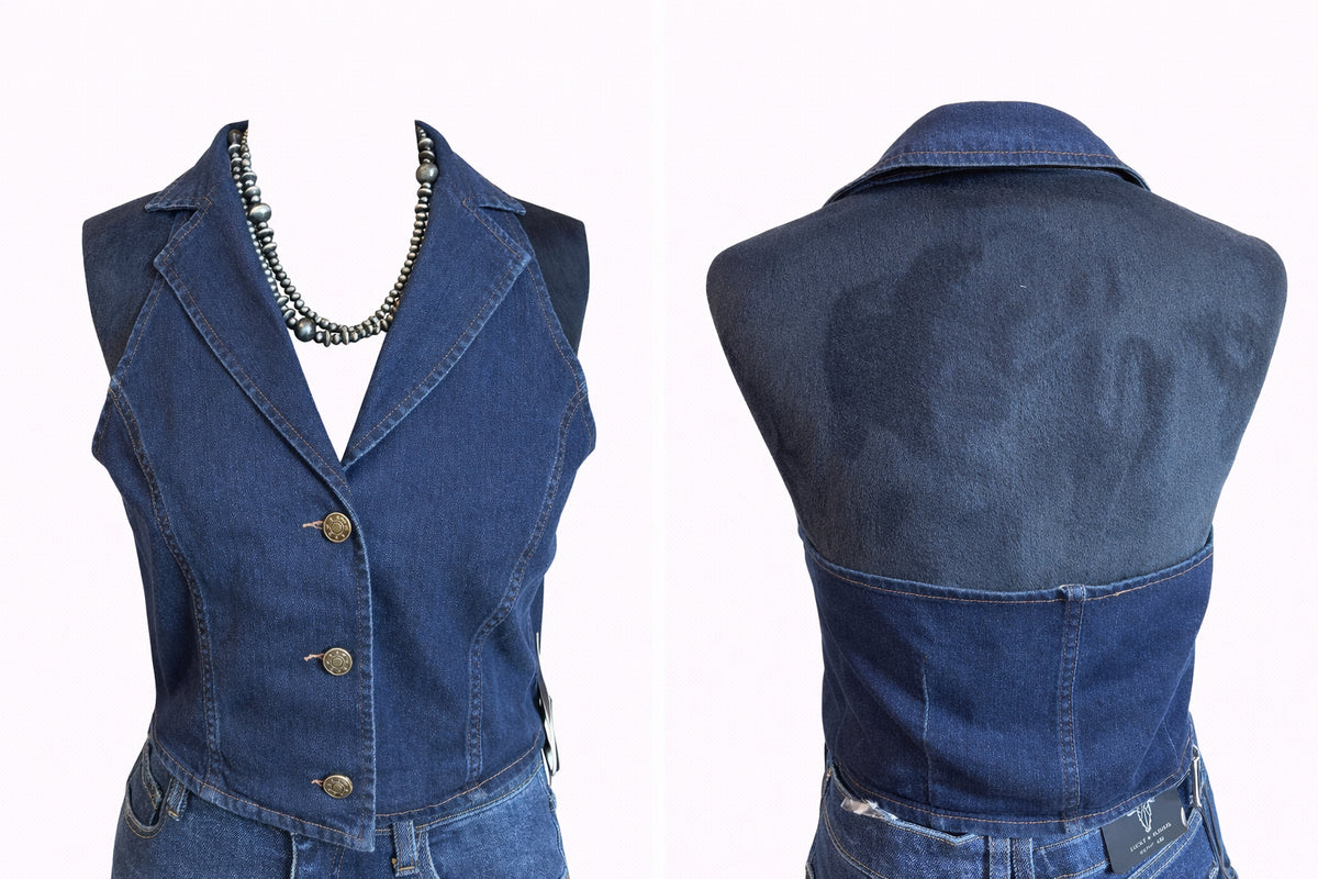 Stumble INN Denim Halter Vest image 1