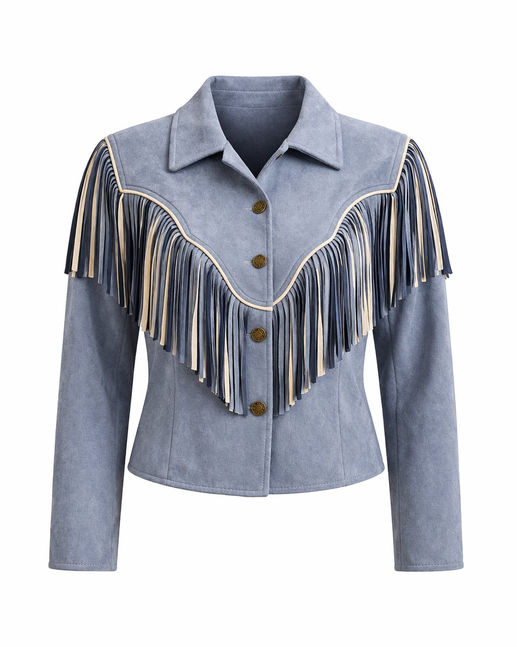 No Blues Here Blue Fringe Jacket image 1