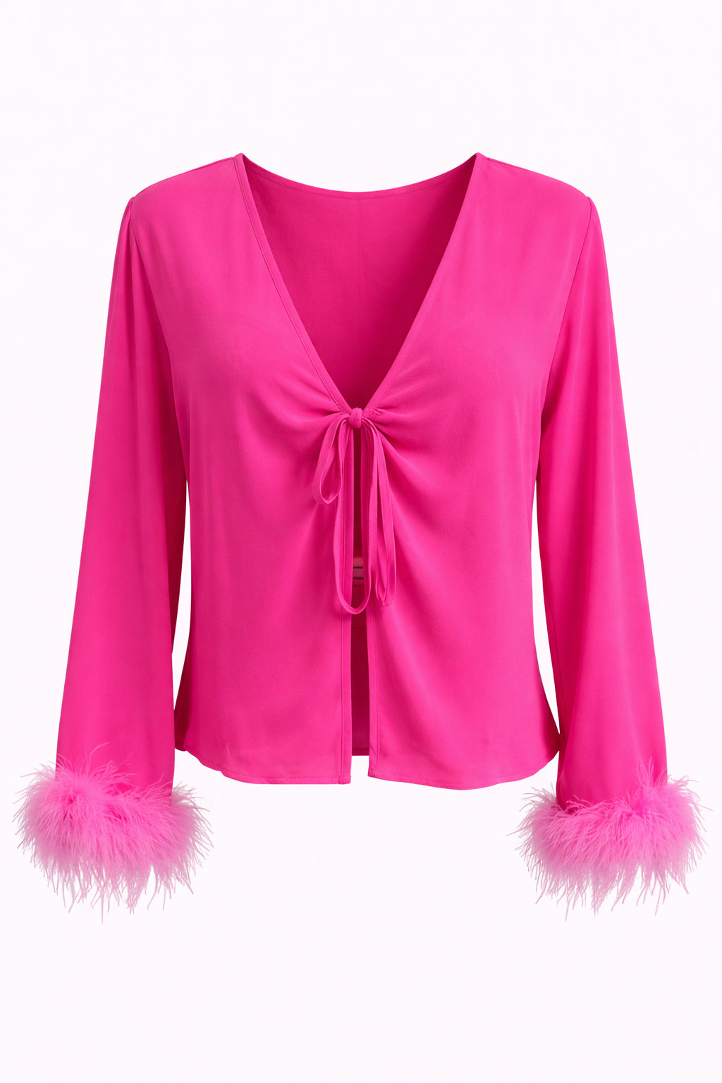 Need You in my Life Hot Pink Sheer Front Tie Top  image 1