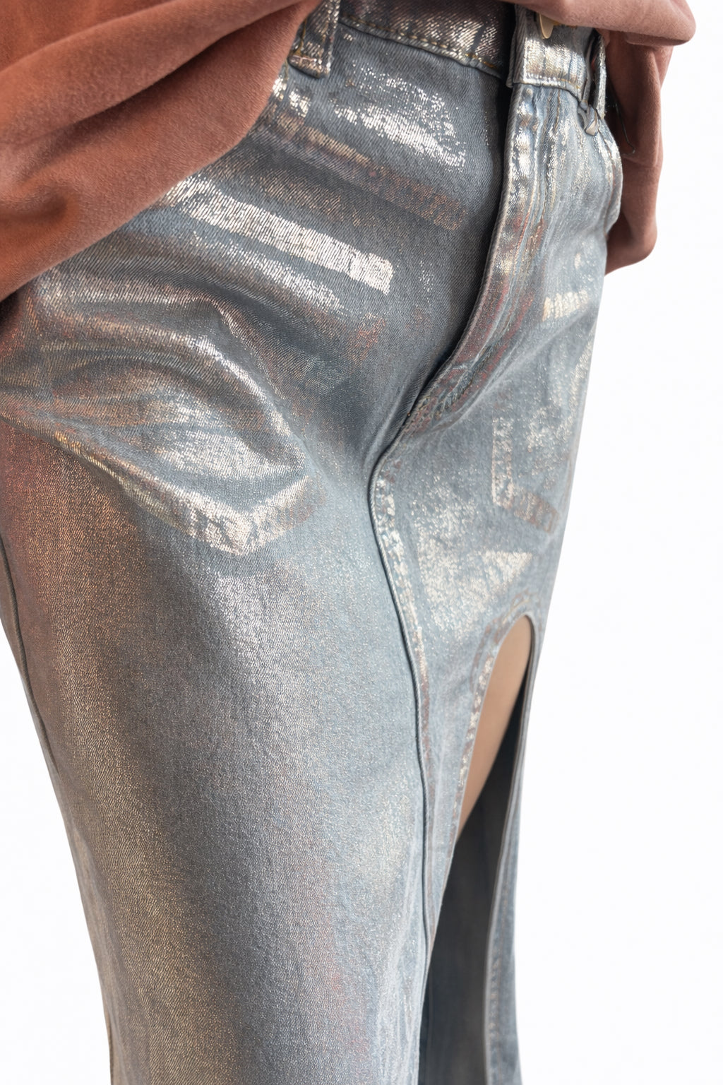 Under Them Neons Denim Metallic Skirt image 1