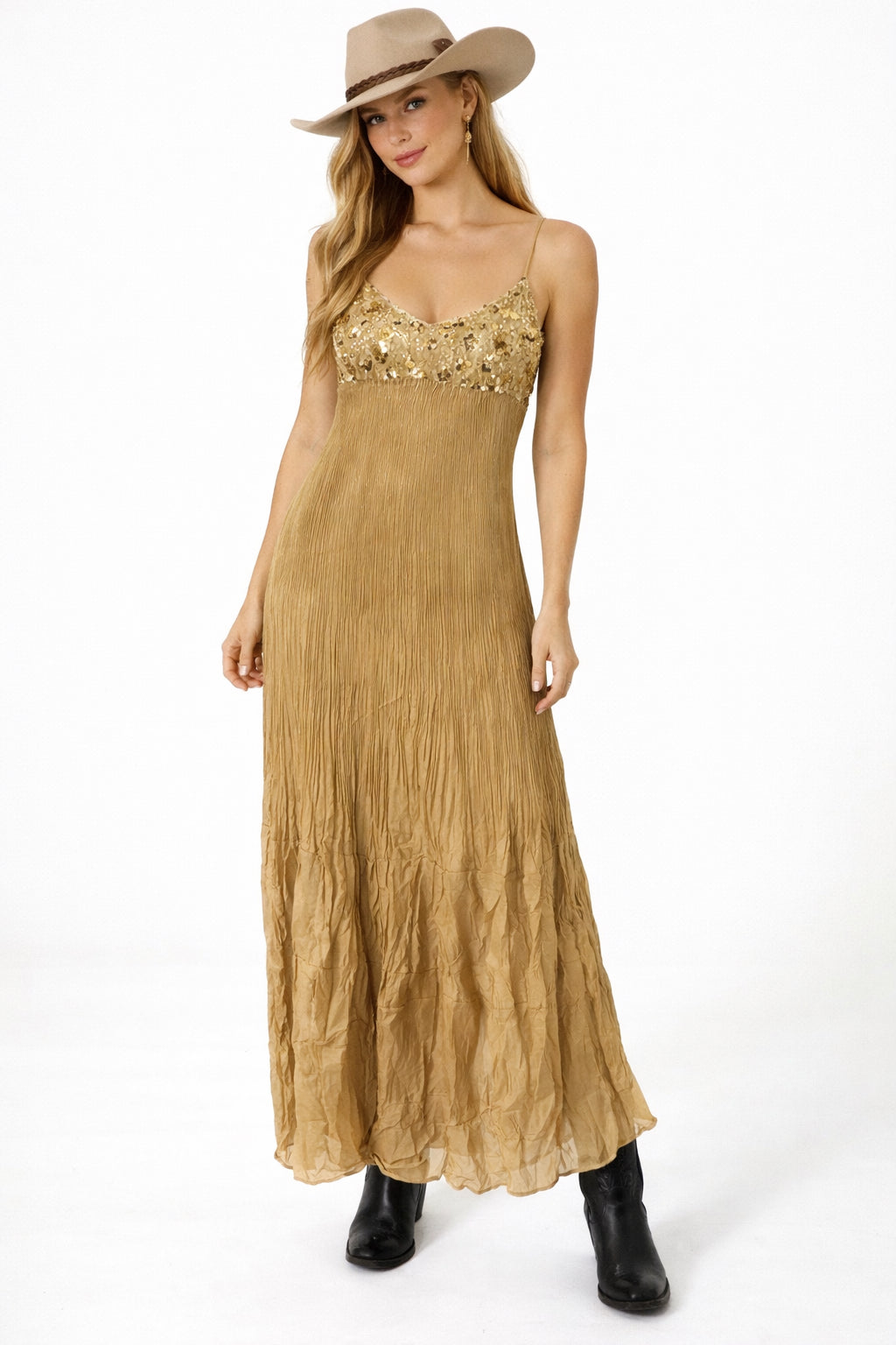 Reserved In Gold Dress  image 0