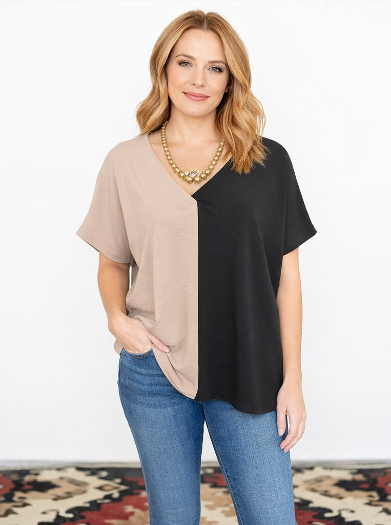 Over & Out Color-block Top image 0