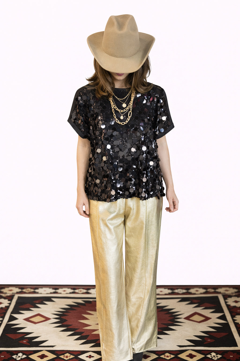 Ready For Vegas Black Sequin Top image 0
